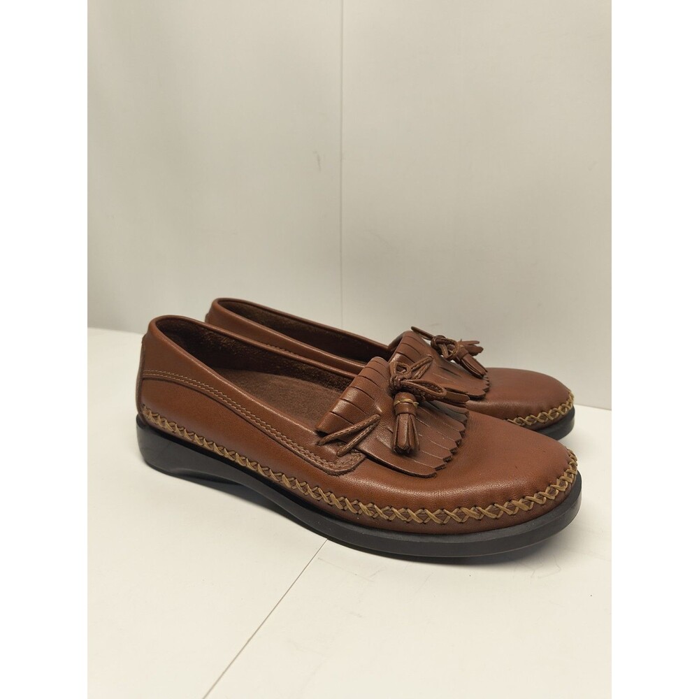 Dexter Brown Leather Tassel Loafers Womens 6.5M Handcrafted Moc Slip On